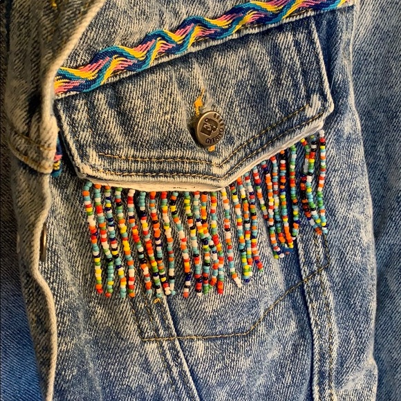 EJ Gitano Other - EJ Gitano beaded vintage washed out jean jacket